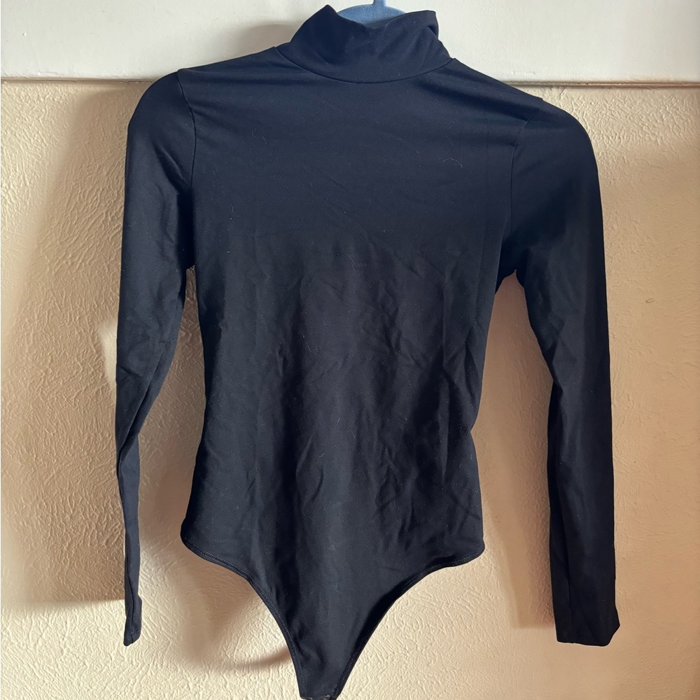 Abercrombie black turtleneck / mock neck bodysuit soft af collection
